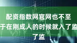 配资指数网官网也不至于在刚成人的时候就入了监